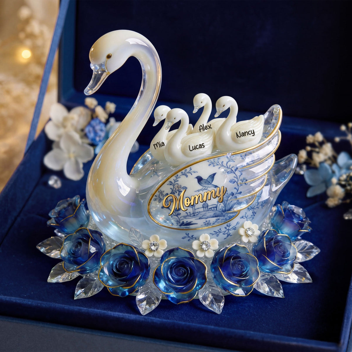 Swan Toile de Jouy Acrylic Plaque - Personalized Gifts For Mom 03PGTI310326