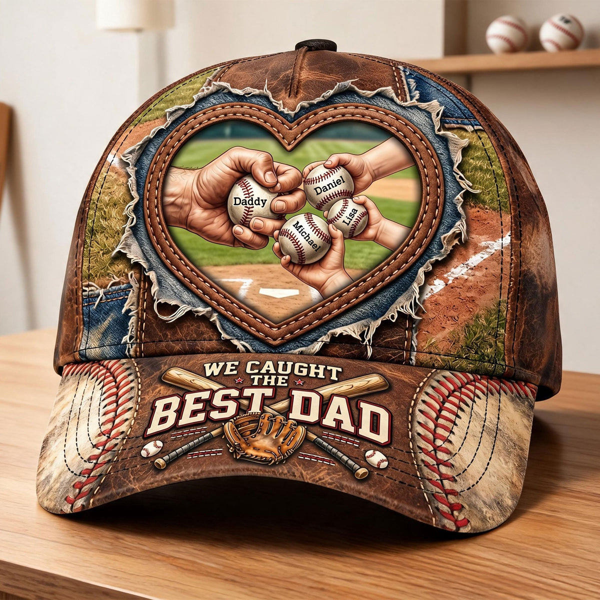 Best Catch Baseball Dad Cap - Personalized Gift For Dads 04NATI060526
