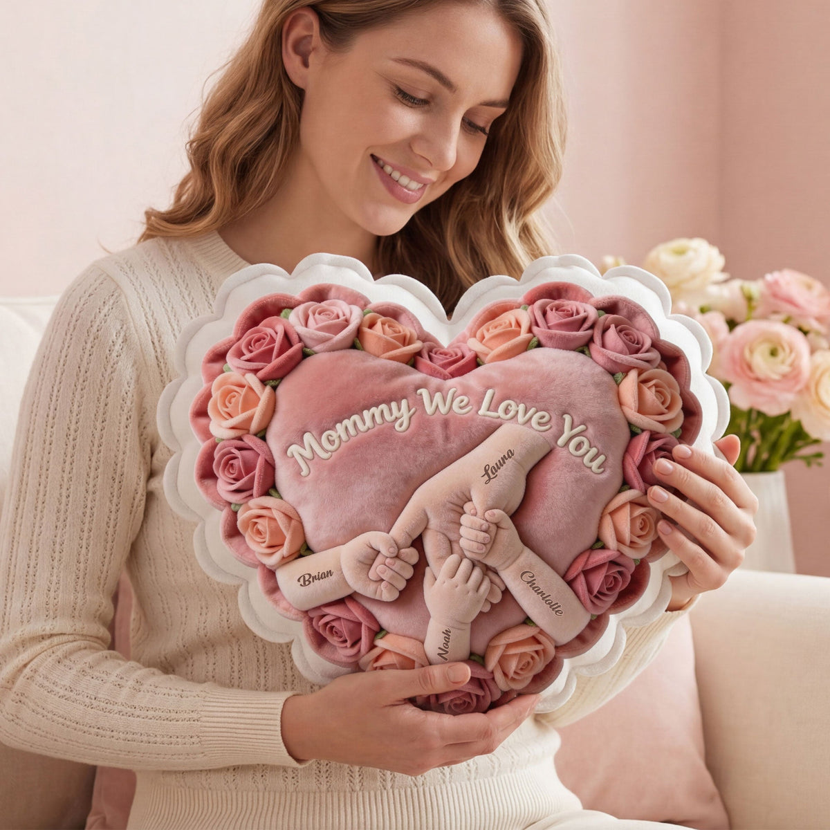Hand Mom Shaped Pillow  - Personalized Gifts For Mom 04NATI240326