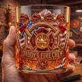 Firefighter Daddy's Crew Glass Mug Personalized Gifts For Dad 01PATI060526