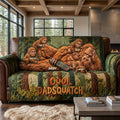 Fun Sasquatch Dad Resting Quilted Sofa Cover - Personalized Gifts For Dads 04QHTI170426