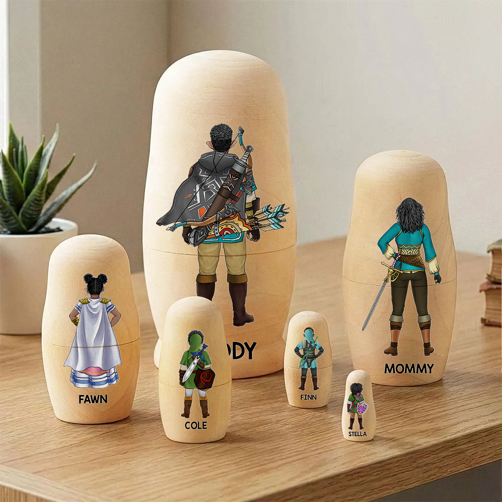 Adventure Family Nesting Dolls - Personalized Gifts For Family Wooden Nesting Dolls 02QHHU090426HG