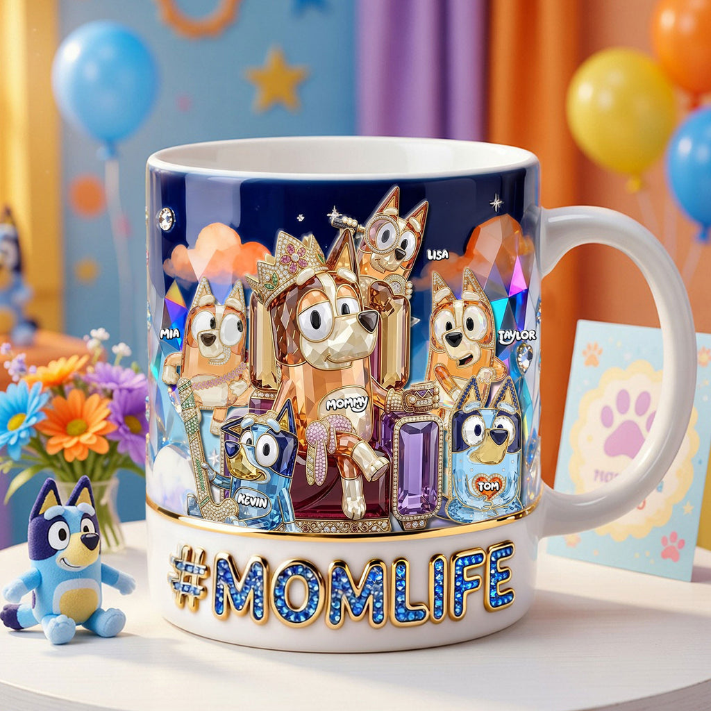 Puppy Queen Mom And Kids Coffee Mug - Personalized Gifts For Mother's Day Coffee Mug 02OHTI070426