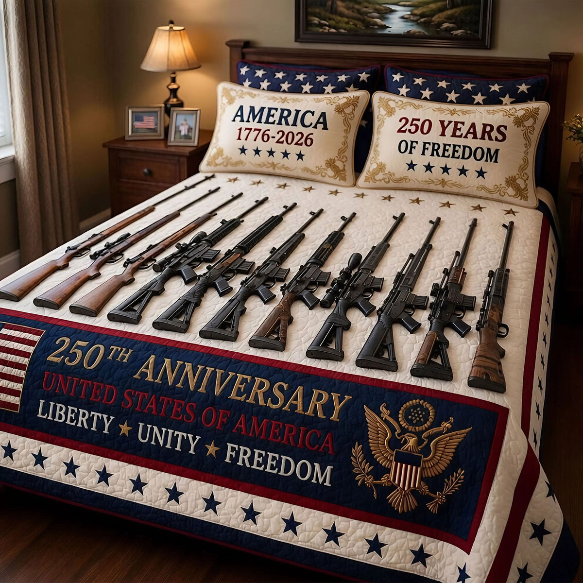 250 Years Of Freedom Quilt Bed Set - Personalized Gifts For Patriots 04tyti210426