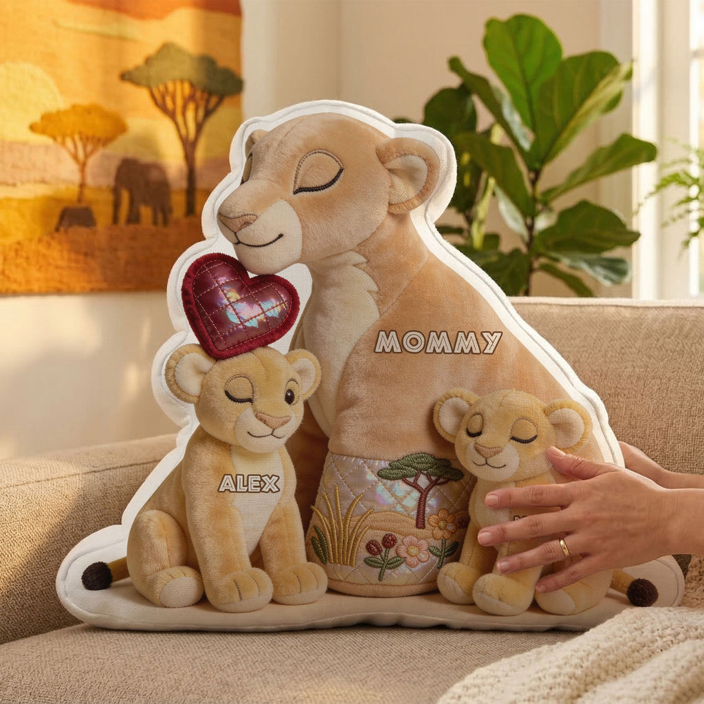 Mom And Baby Cub Pillow  - Personalized Gifts For Mother's Day Pillow 01NATI170326