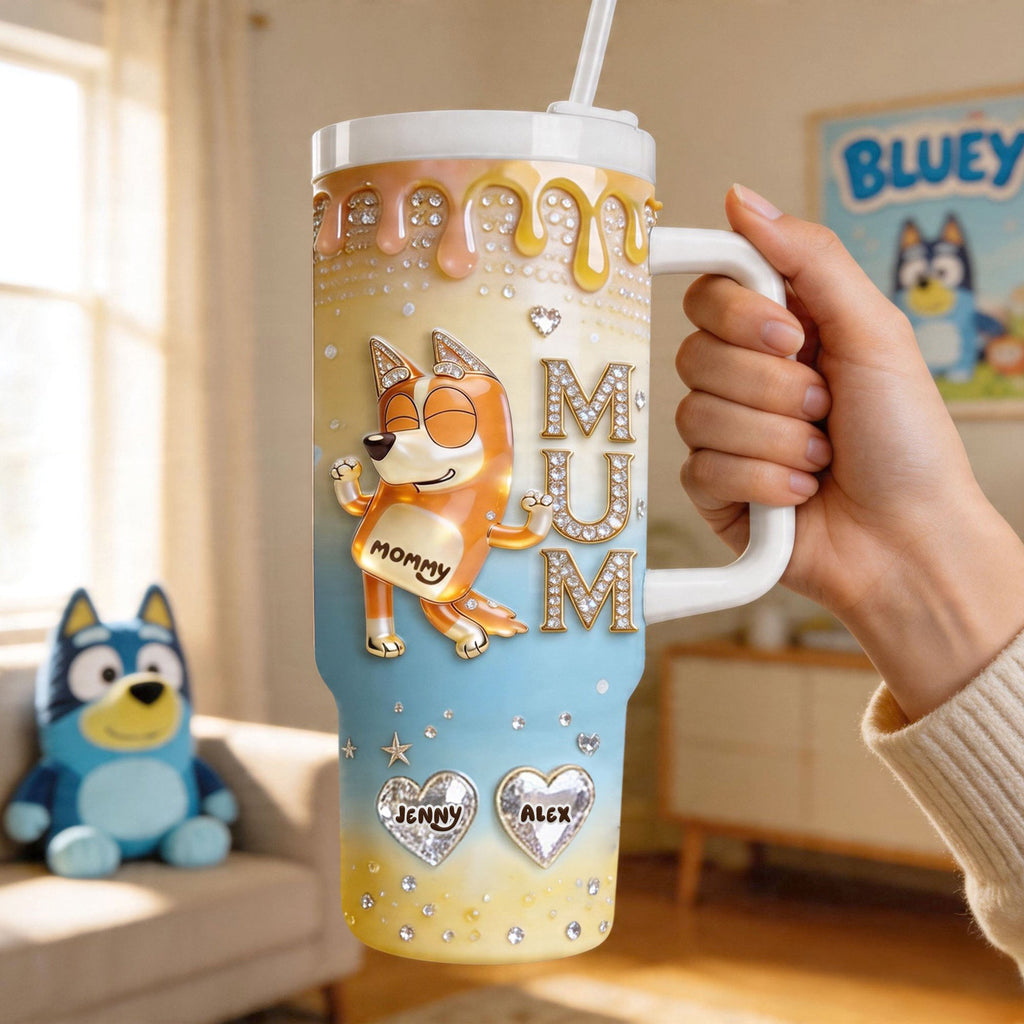 Puppy Mum and Kids Tumbler - Personalized Gifts For Mother 05pgti230426