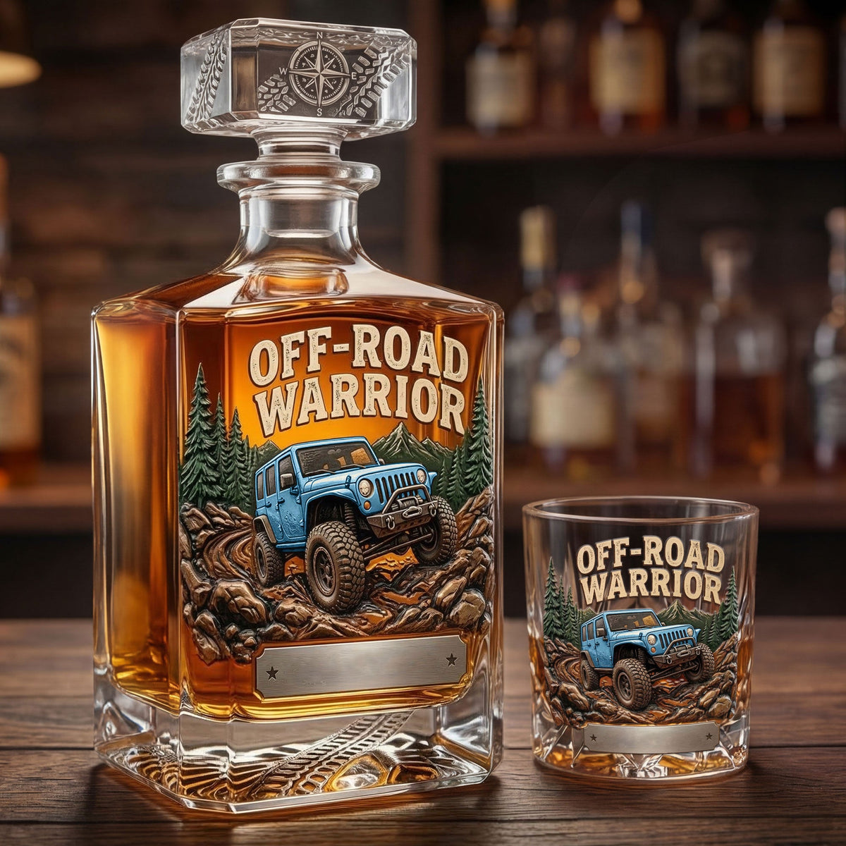 Rugged Trail Warrior Decanter Set - Personalized Gifts For Off-Road Lovers 01pati160326