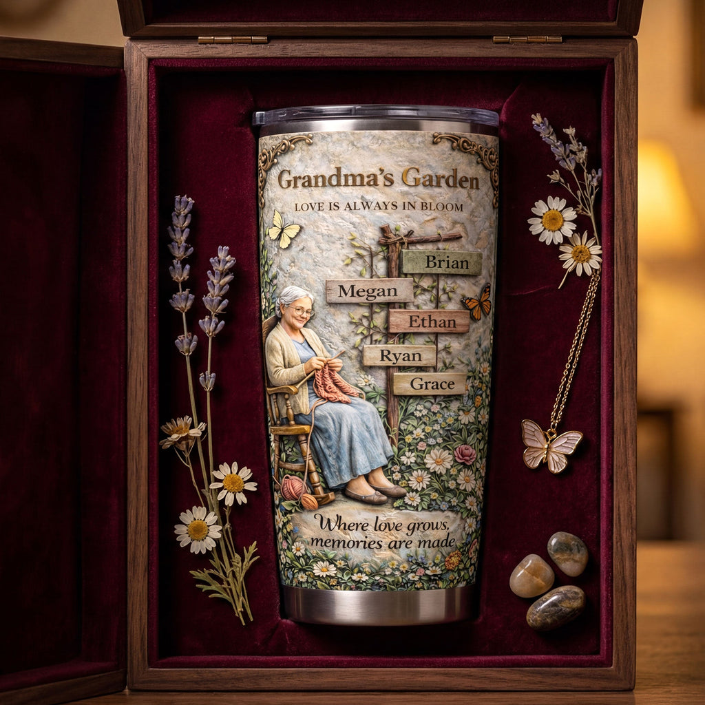 Vintage Grandma's Garden 20oz Tumbler - Personalized Gifts For Grandma Tumbler 04TYTI020326