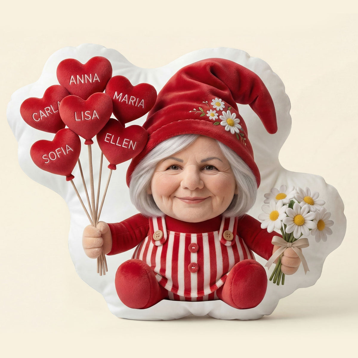 Gnome Grandma Custom Shape Pillow - Custom Photo Gifts For Grandmas 01nati010426