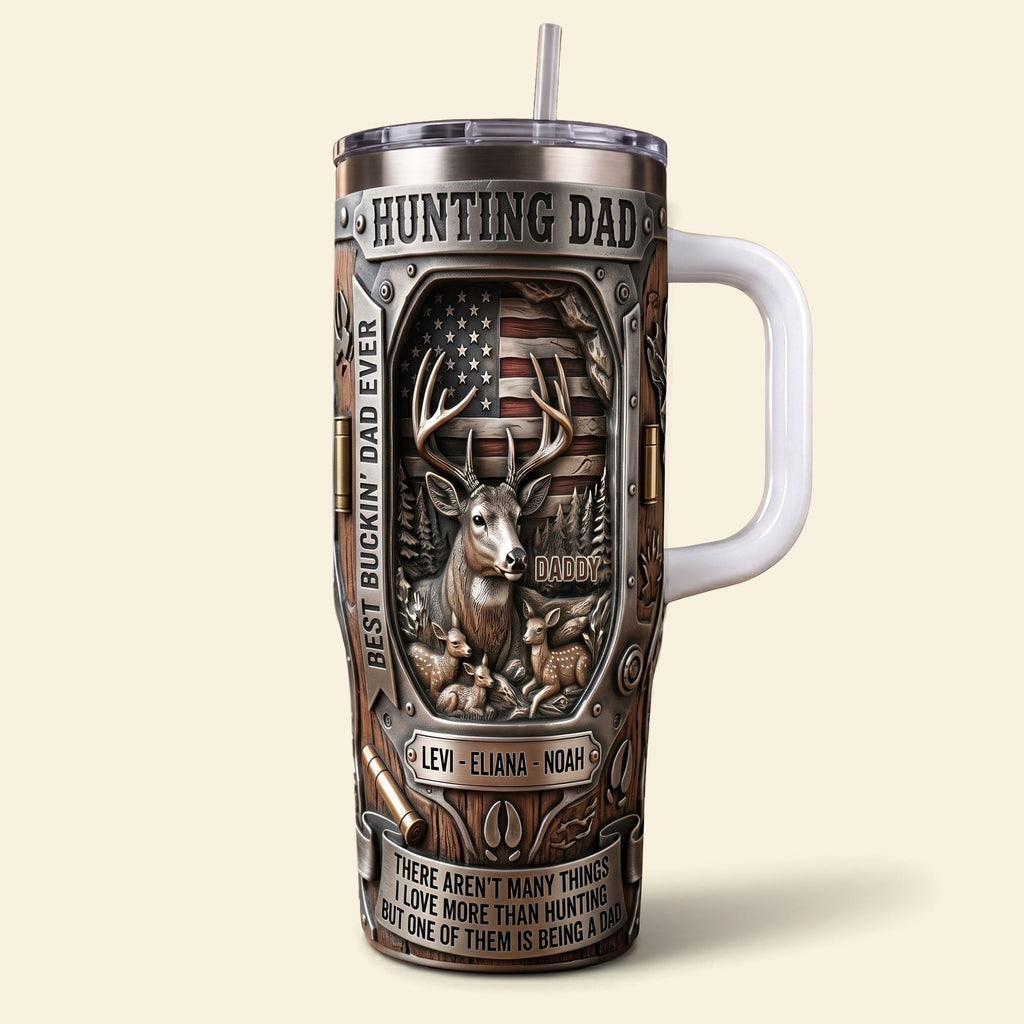 Proud Hunting Dad 40oz Tumbler With Handle, Personalized Gifts For Hunting Dads 04qhti280426