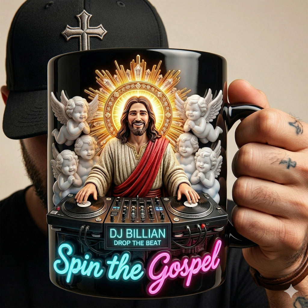 Spin the Gospel Coffee Mug - Personalized Gifts For Music Lovers 01pati060426