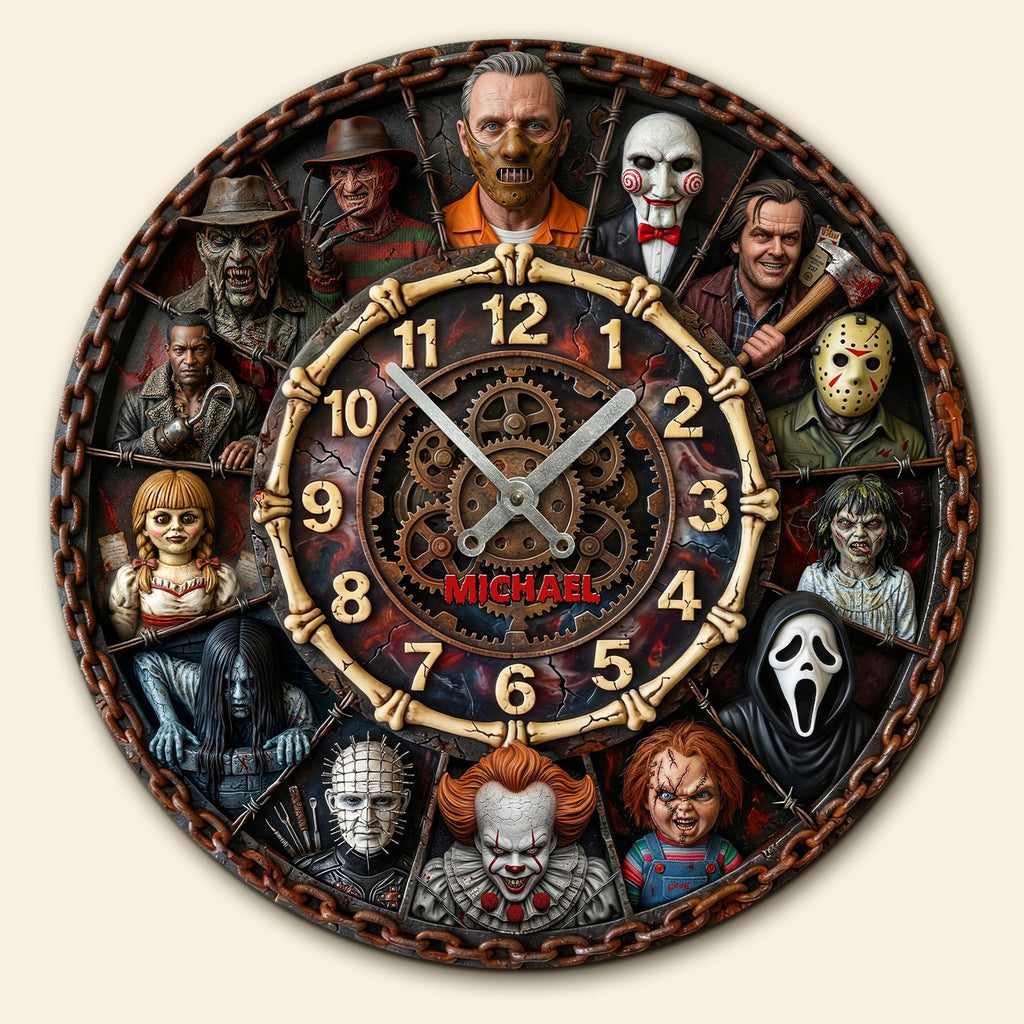 Horror Time Loop Hanging Wall Clock - Personalized Gifts For Horror Lovers 138huti080626