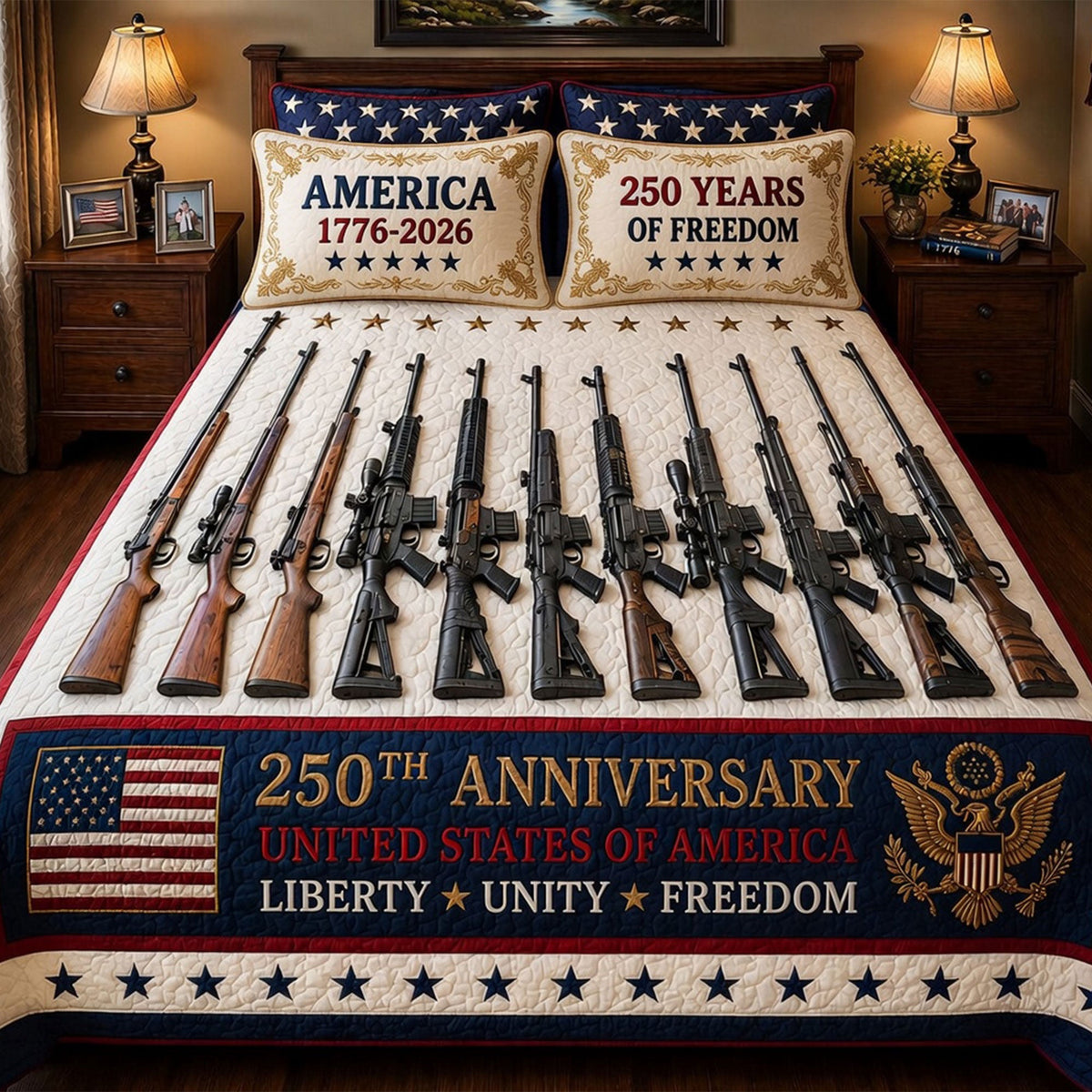 250 Years Of Freedom Quilt Bed Set - Personalized Gifts For Patriots 04tyti210426