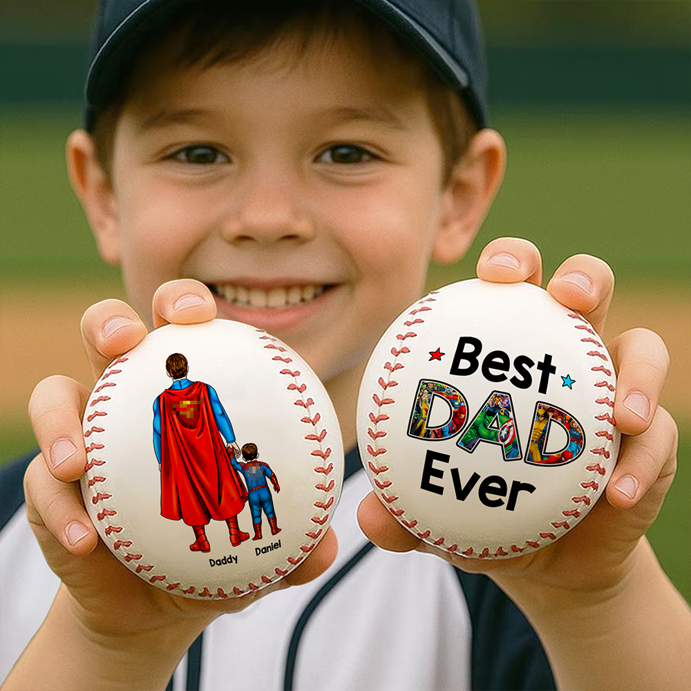 Super Powerful Dad Baseball - Personalized Gift For Dad 011ACHU290425PA