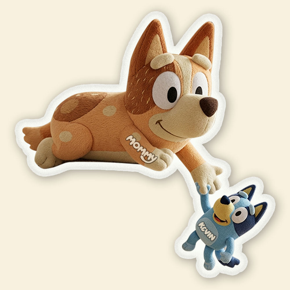 Cute Mommy Dog And Puppy Shape Pillow  - Personalized Gifts For Mom 02OHTI280326