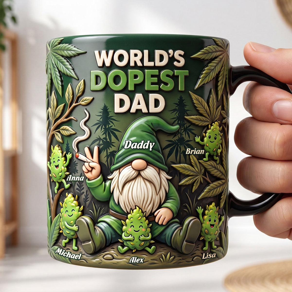 Gnome Weed Dad Magic Coffee Mug - Personalized Gifts For Dad 02nati050526
