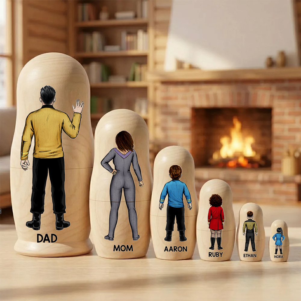 Sci-fi Theme Family Nesting Dolls - Personalized Gifts For Family Wooden Nesting Dolls 01QHHU90426HH