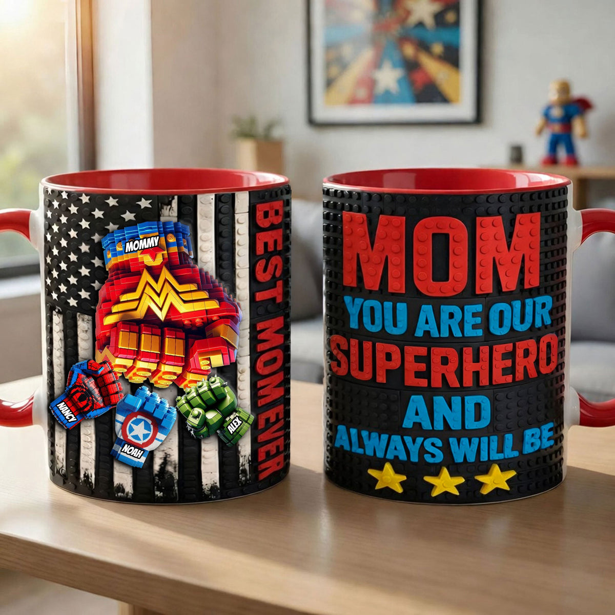 Powerful Mom Fist Bump Coffee Accent Mug - Personalized Gifts For Mother's Day Coffee Mug 05OHTI140426
