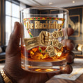 The Black Father 11oz Round Glass - Personalized Gifts For Dad 162huti080626
