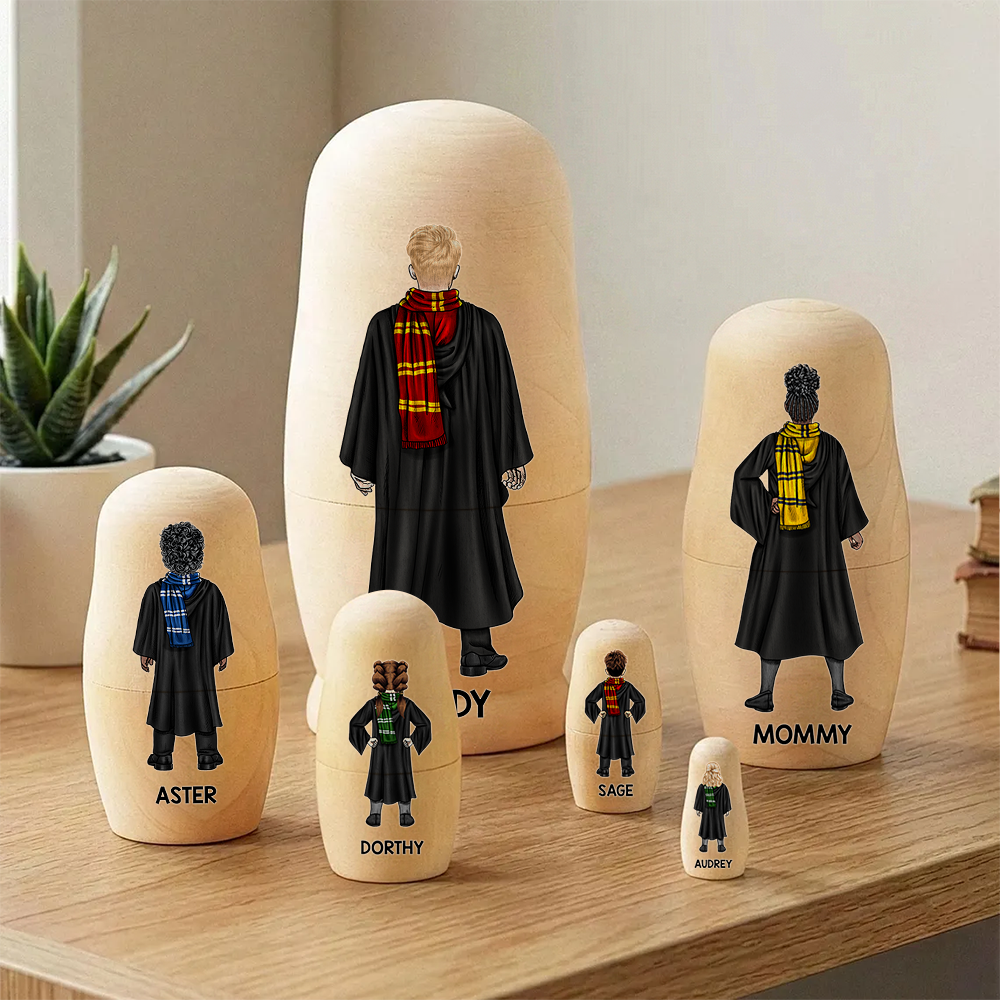 Fantasy School Family Nesting Dolls - Personalized Gifts For Family Wooden Nesting Dolls 05QHHU090426TM