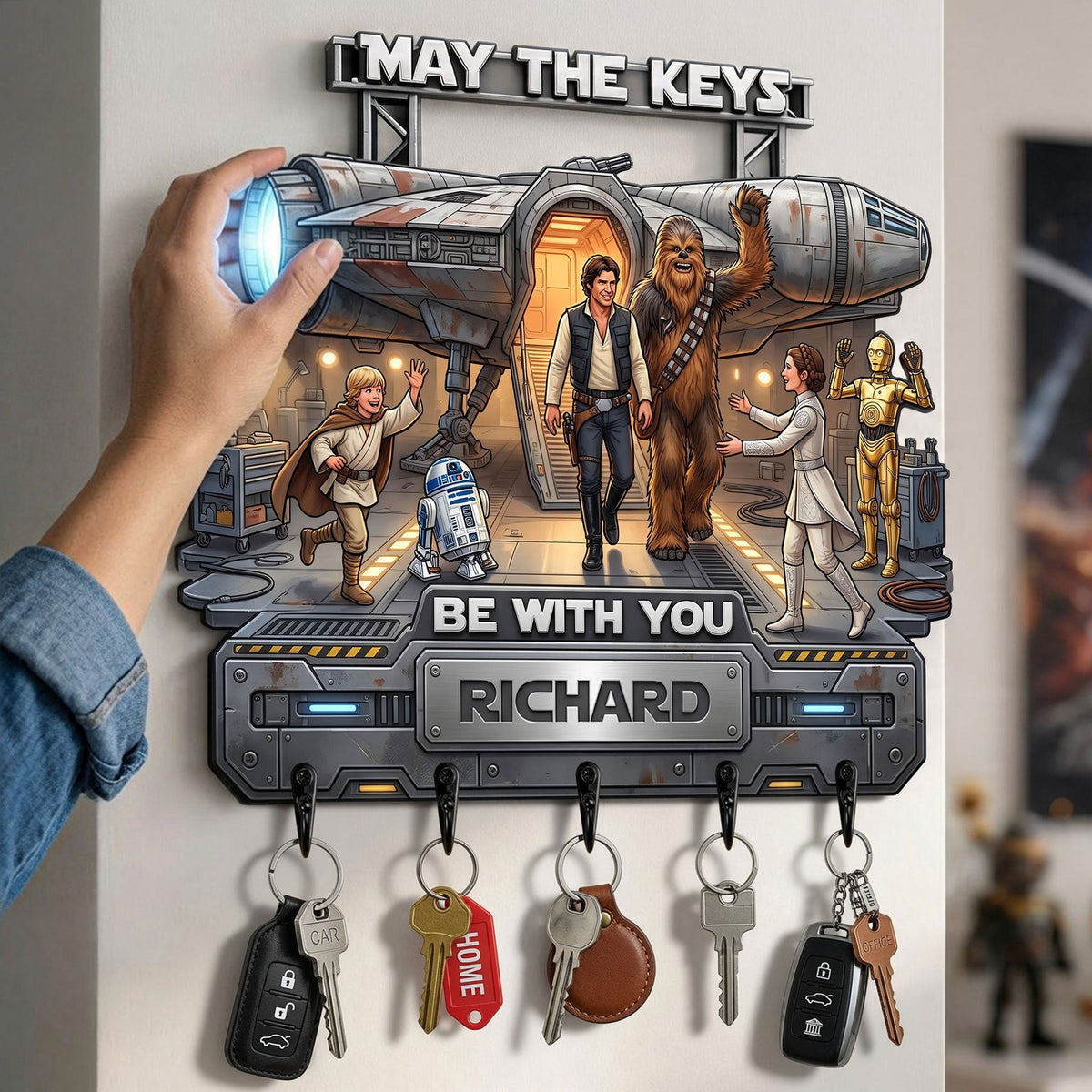 Space Adventure Acrylic Key Hanger - Personalized Gifts 02hati140726