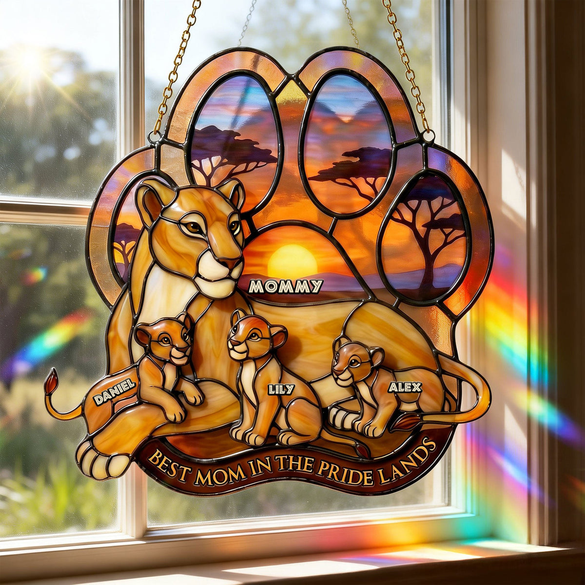 Best Mom and Kids Suncatcher Ornament - Personalized Gifts For Mother 03nati130426