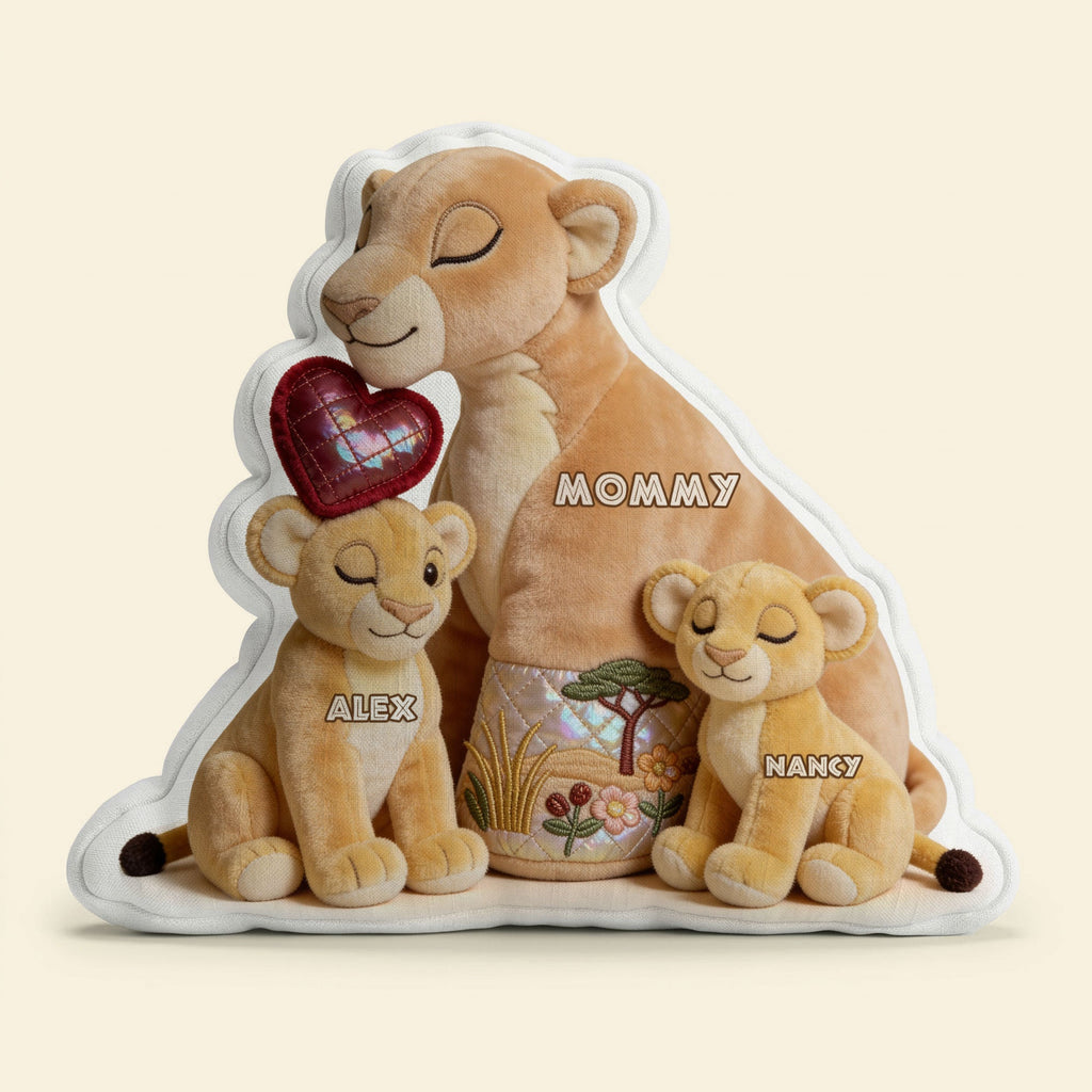 Mom And Baby Cub Pillow  - Personalized Gifts For Mother's Day Pillow 01NATI170326