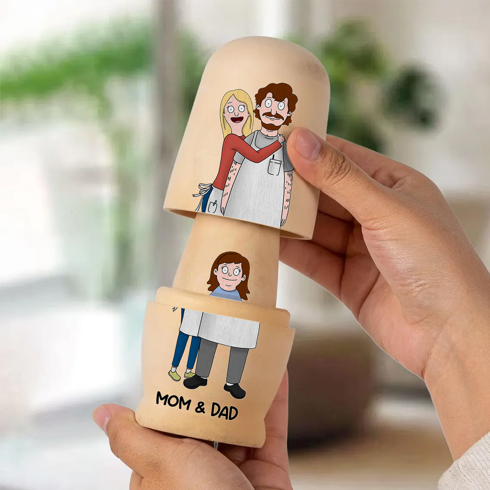 Quirky Family Wooden Nesting Dolls - Personalized Mother's Day Gifts 04qhhu090426