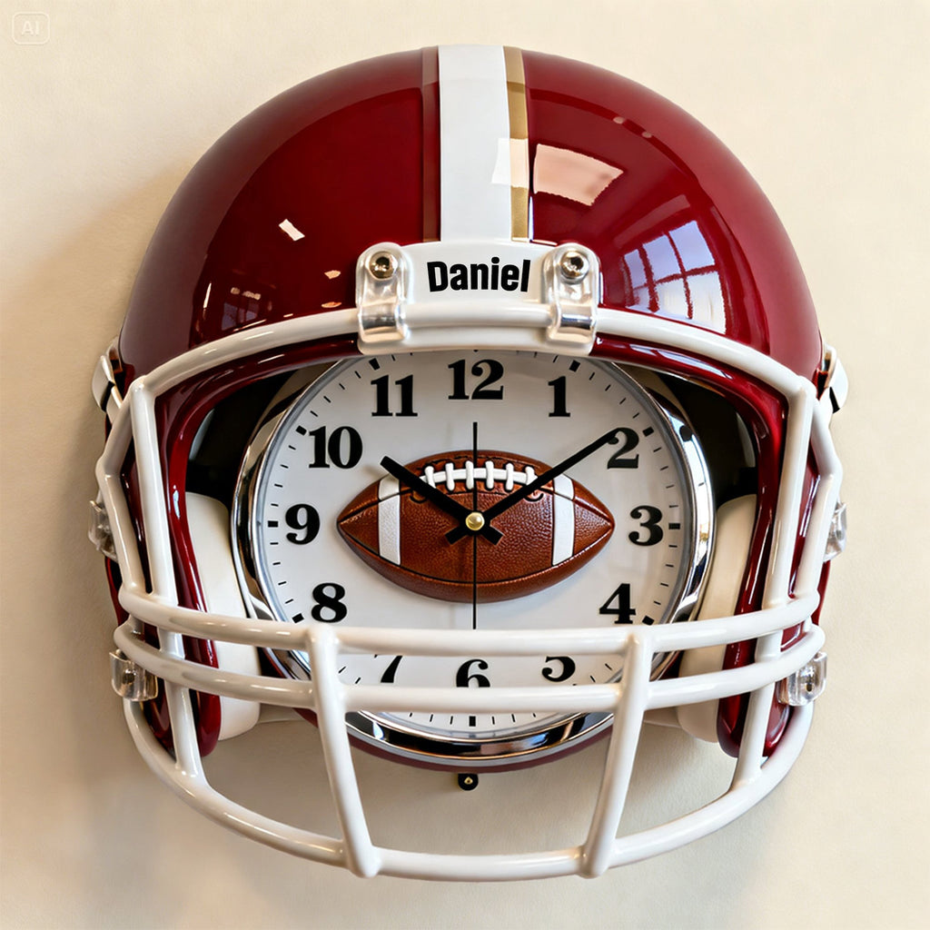 Helmet Hanging Wall Clock - Personalized Gifts For Sport Lovers 168nati080626