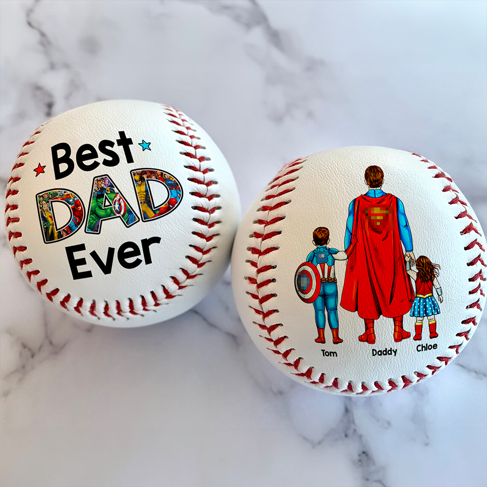 Super Powerful Dad Baseball - Personalized Gift For Dad 011ACHU290425PA