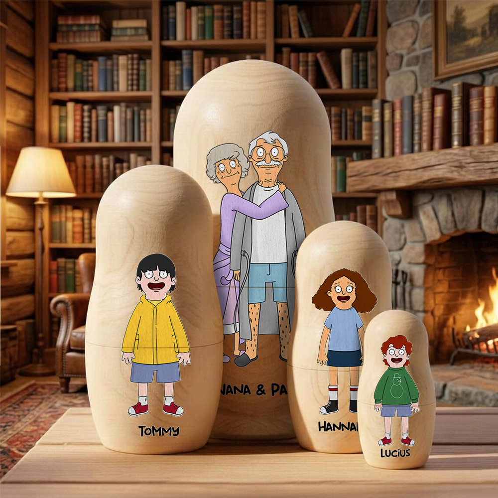 Quirky Family Wooden Nesting Dolls - Personalized Mother's Day Gifts 04qhhu090426