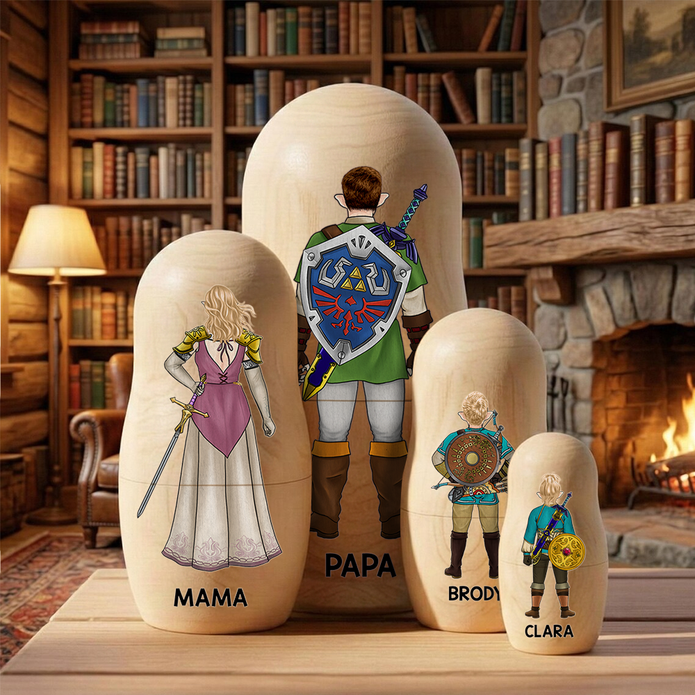 Adventure Family Nesting Dolls - Personalized Gifts For Family Wooden Nesting Dolls 02QHHU090426HG