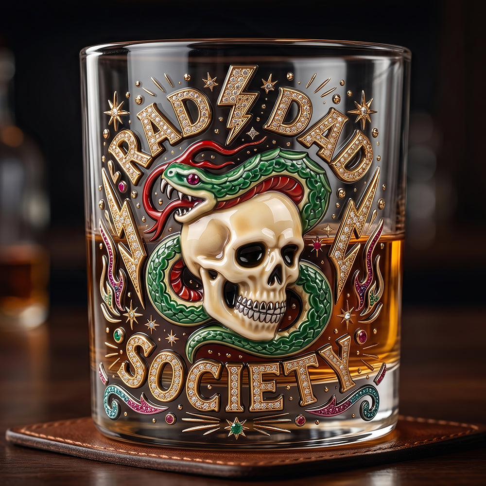 Bold Badass Dad Round Glass - Personalized Gift For Dads 06TYDT080526