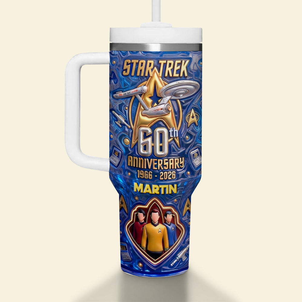 60th Anniversary Space Journey Tumbler - Personalized Anniversary Gifts 021TGMG060326