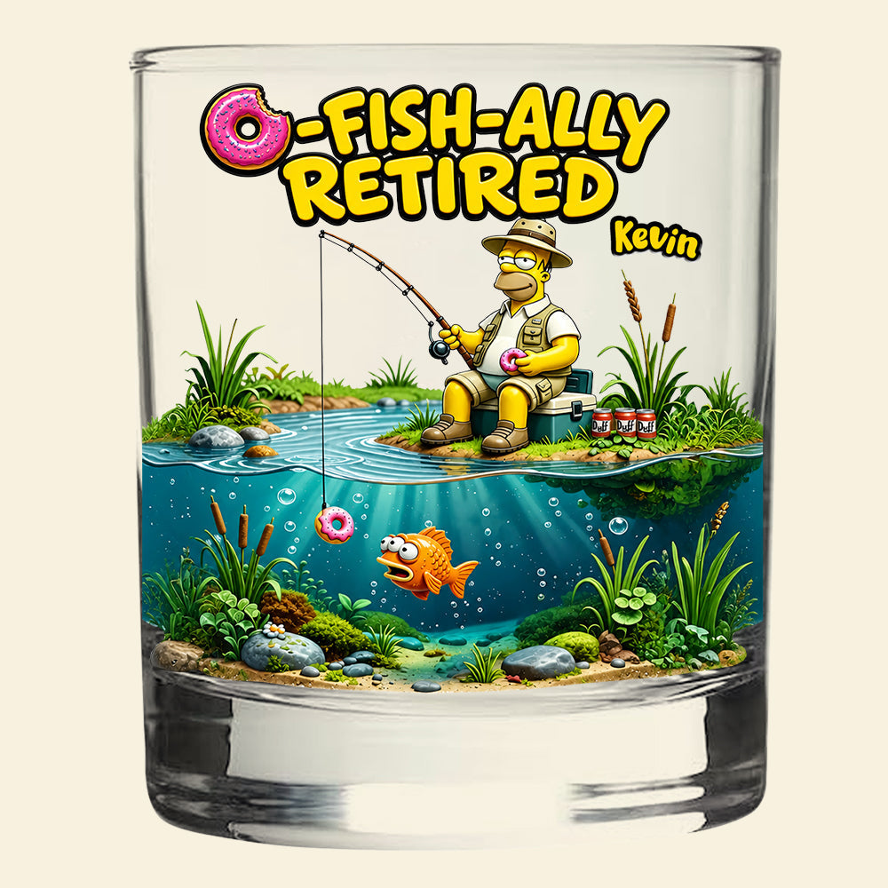 Retired Round Glass - Personalized Retirement Gifts 03tota120626