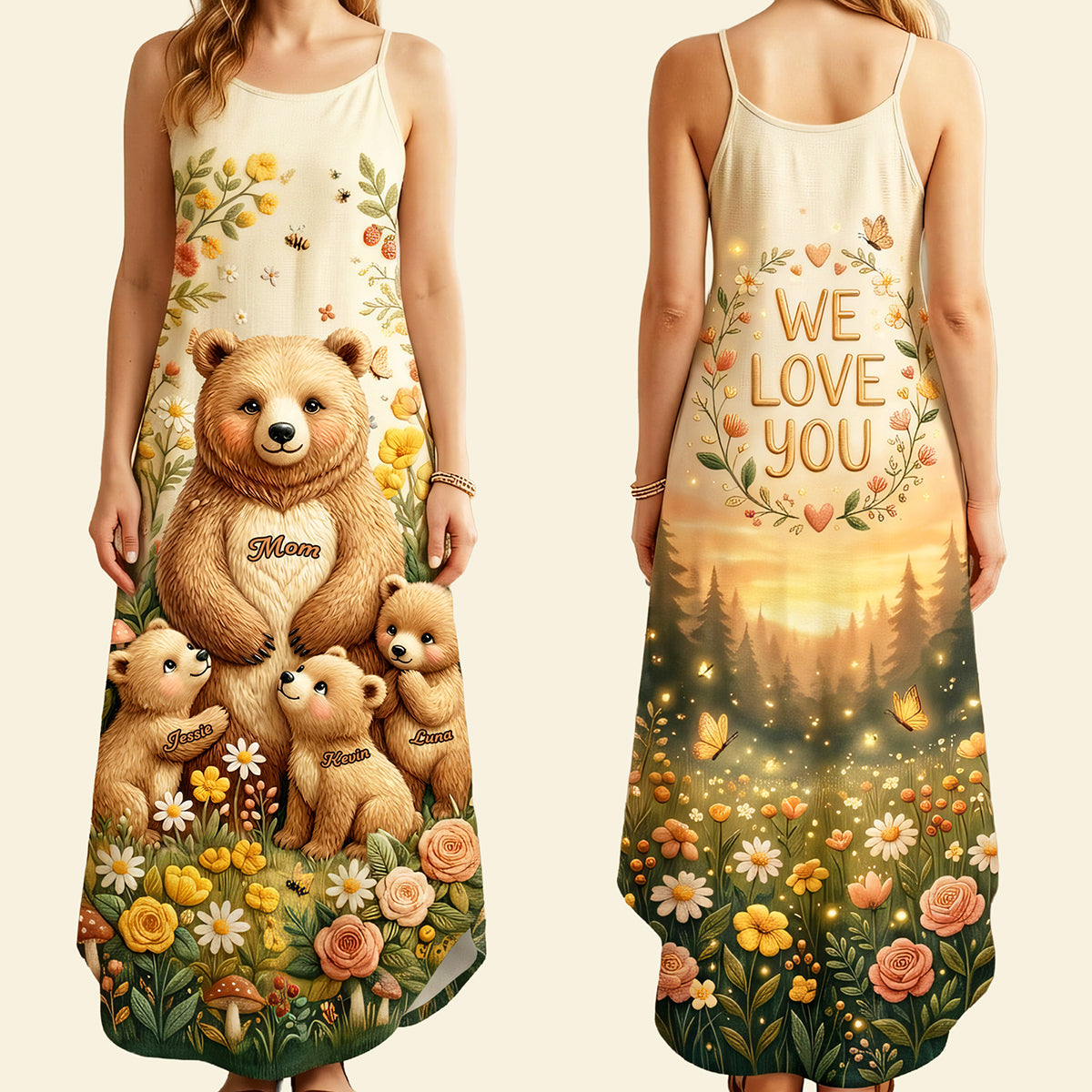 Mama Bear Maxi Dress - Personalized Gifts For Mom 04PATA270326