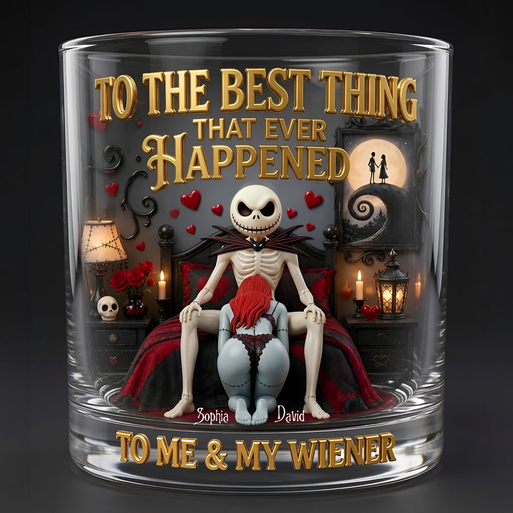 Naughty Gothic Couple Round Glass - Personalized Gifts For Couple 05tylu080626