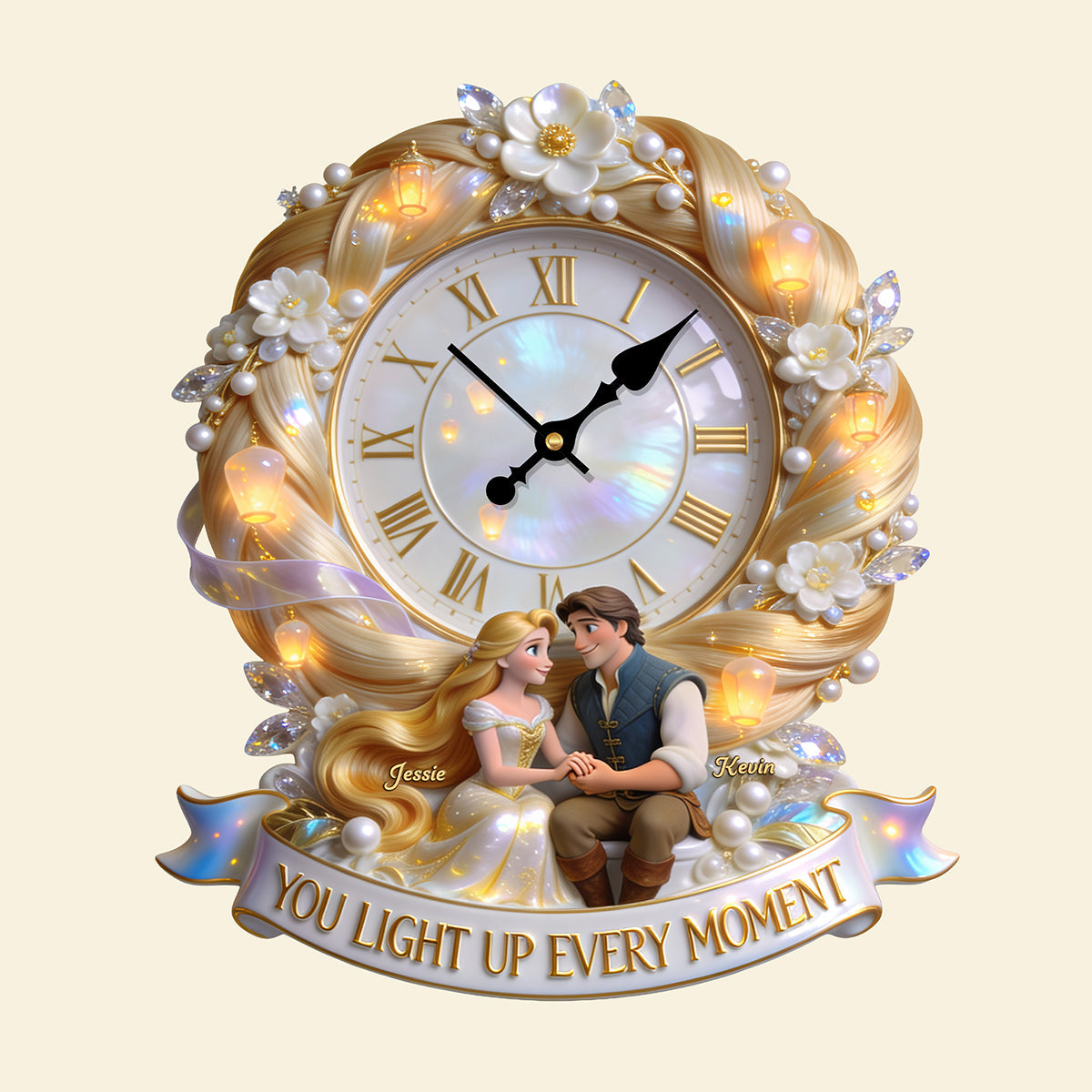 You Light Up Every Moment Hanging Wall Clock - Personalized Gifts For Couple 01pgta160726