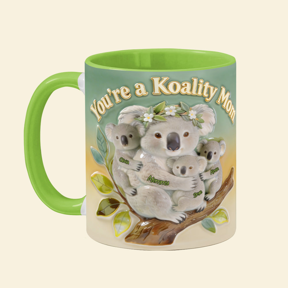 Snuggle Koala Mom Coffee Accent Mug - Personalized Gifts For Mom 03PGTA230326