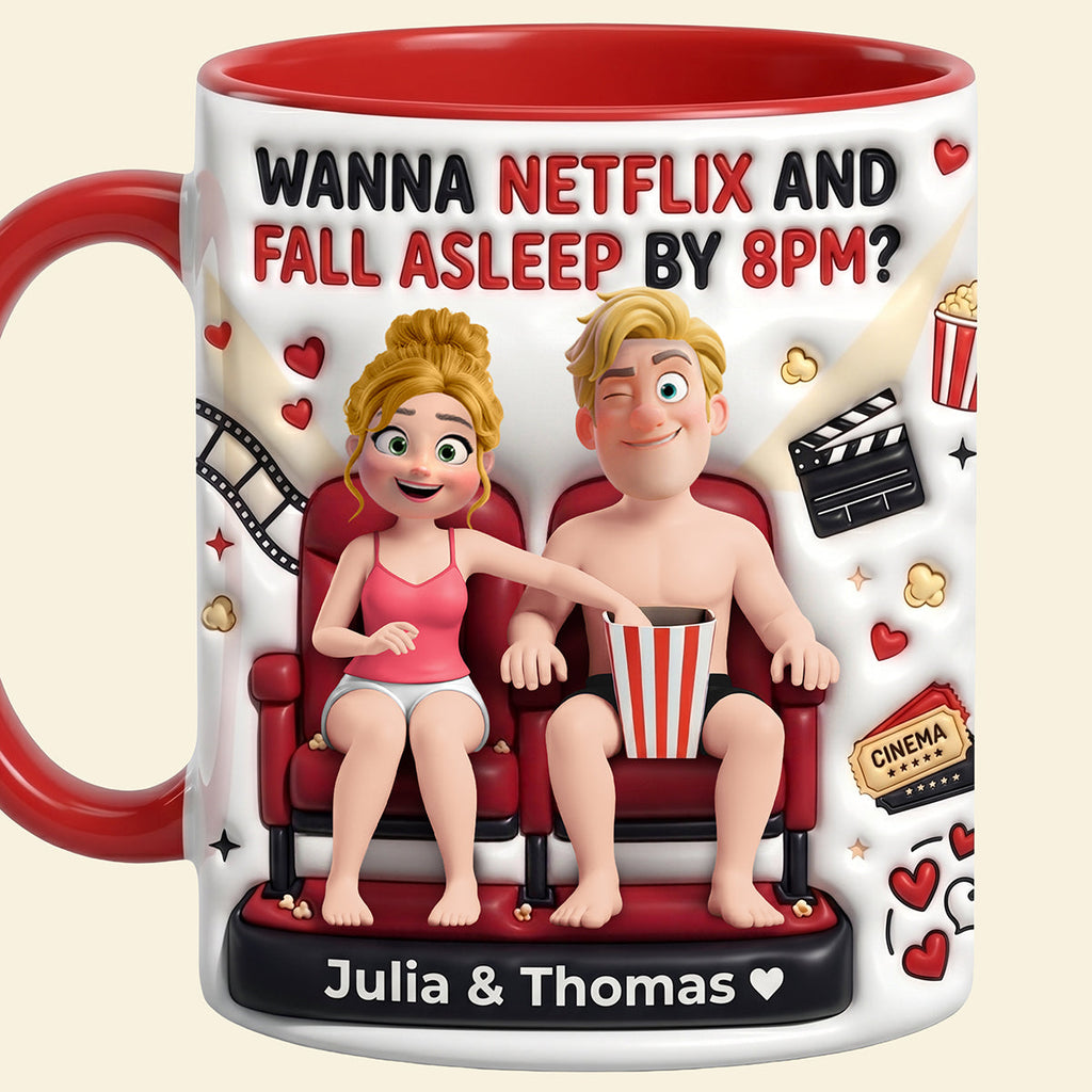 Couple Watching Coffee Mug - Personalized Gifts For Couple 03huta250626