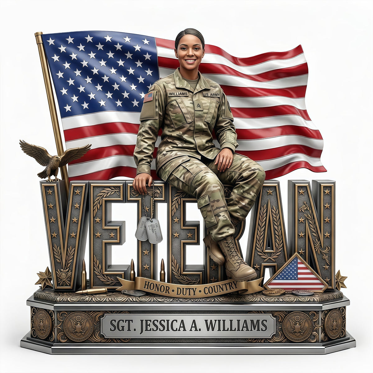 Proud Veteran Custom Photo Acrylic Plaque Tribute 03TYLU060426