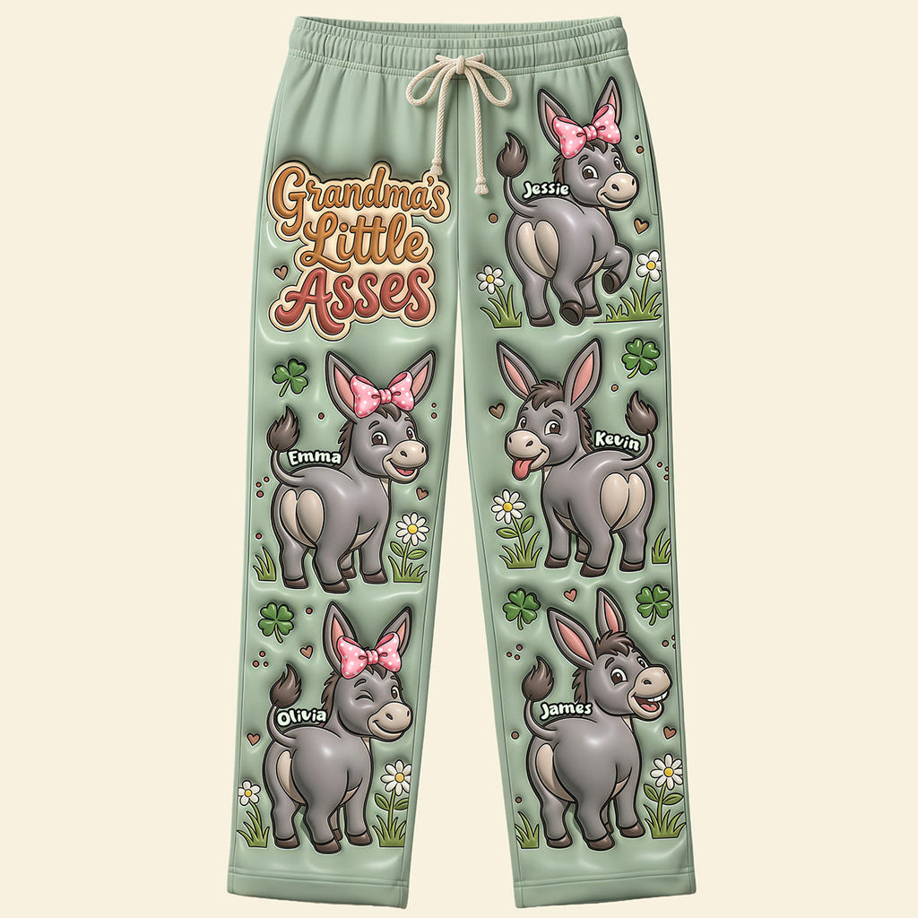 Grandma Donkey Funny Pajama Pants - Personalized Gifts For Grandma and Mom 01nata100326